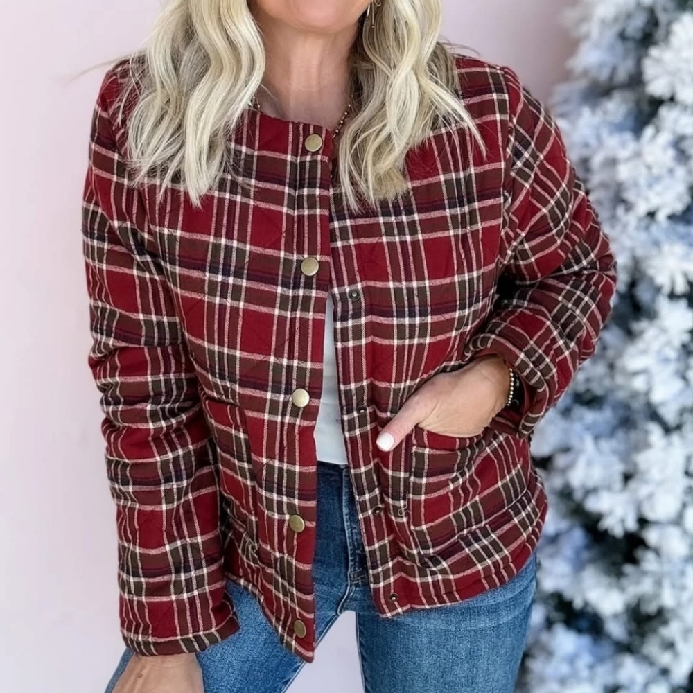 NWT HEM & THREAD | Quilted Plaid Jacket